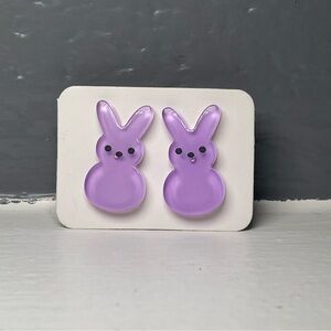 Peeps Bunny Shaped Stud Earrings